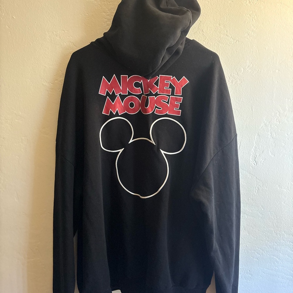 Disney Black Crewneck Sweater with Red Mickey Mouse Graphic